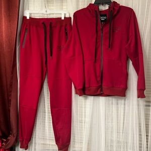 OOOG  MEN  Hoodie Jogger Set RED A XL 9